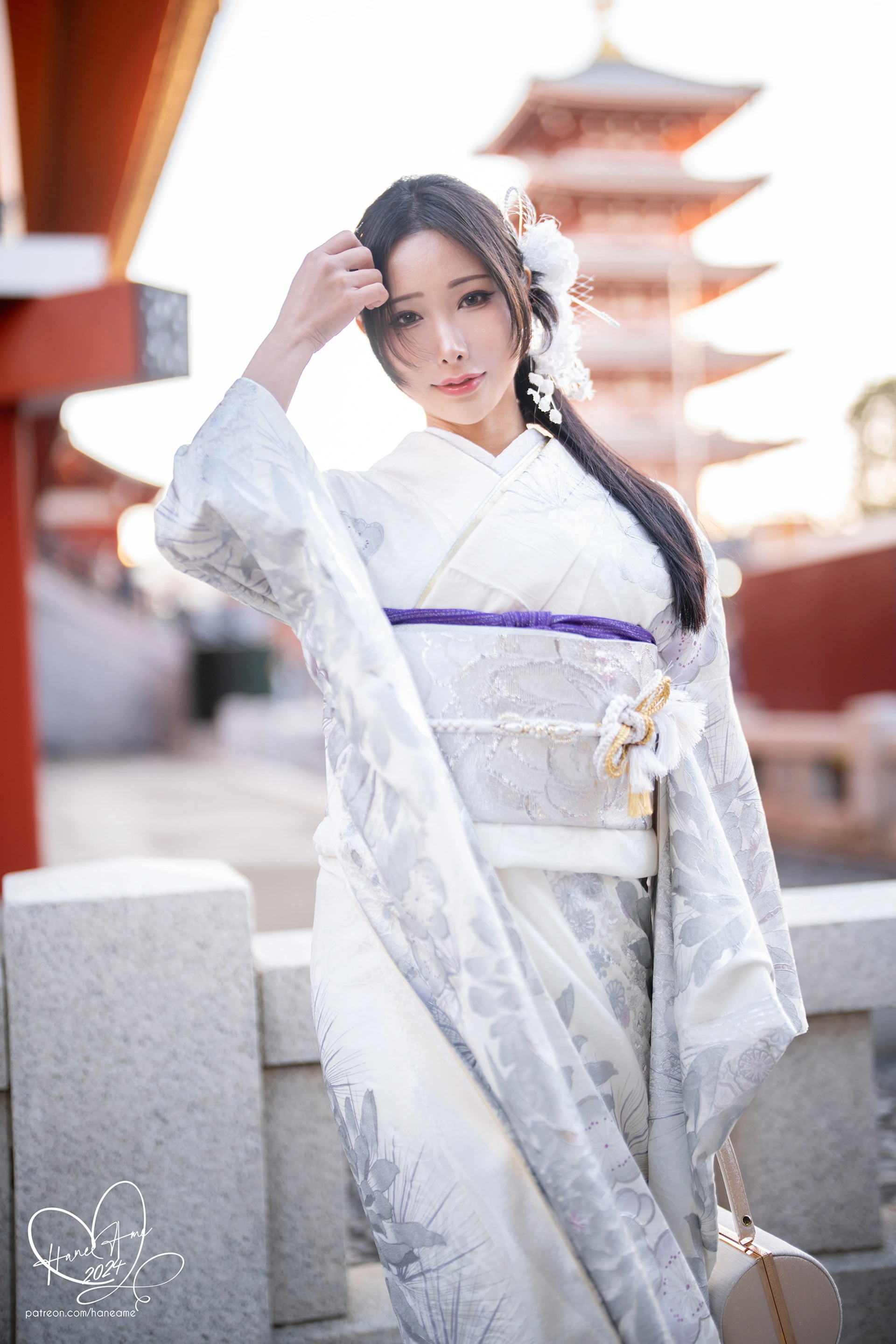 雨波HaneAme – NO.351 Original 2024 New year Silver Kimono 2
