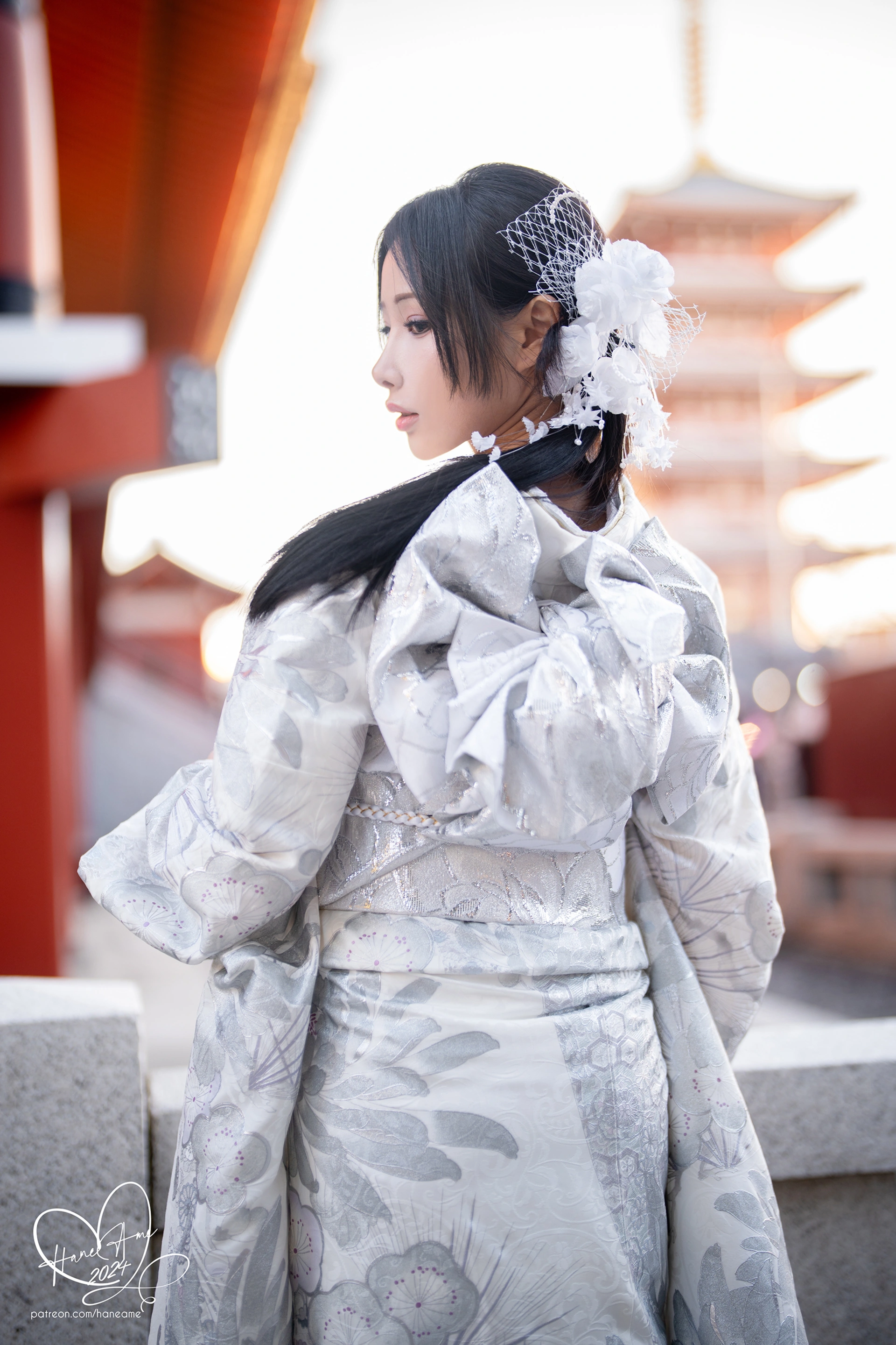 雨波HaneAme – NO.351 Original 2024 New year Silver Kimono 3